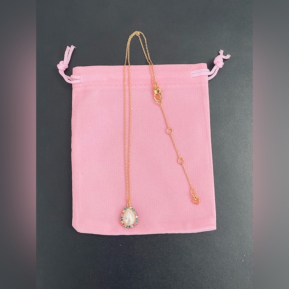 New Kate Spade brilliant statements pavé halo pendant necklace multicolored - Picture 4 of 8